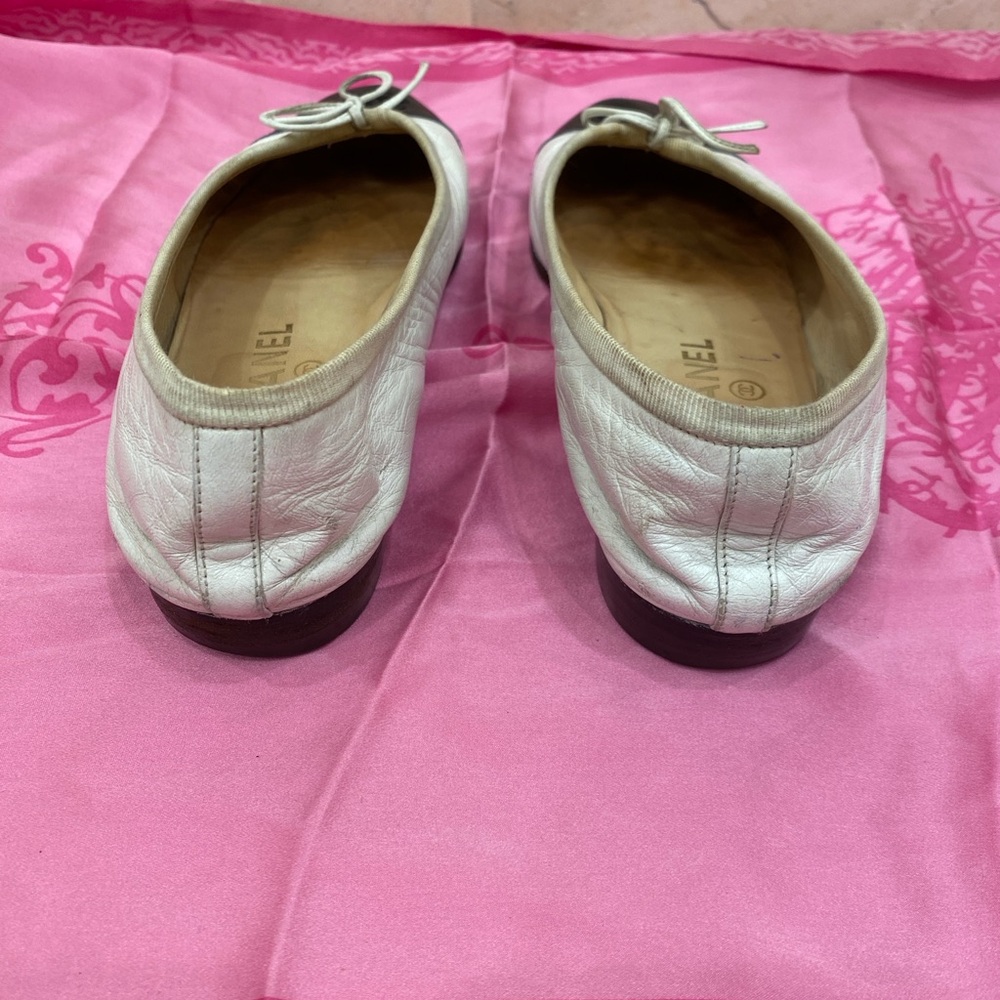 Chanel vintage leather ballerina flats size 37.5 - Picture 4 of 8